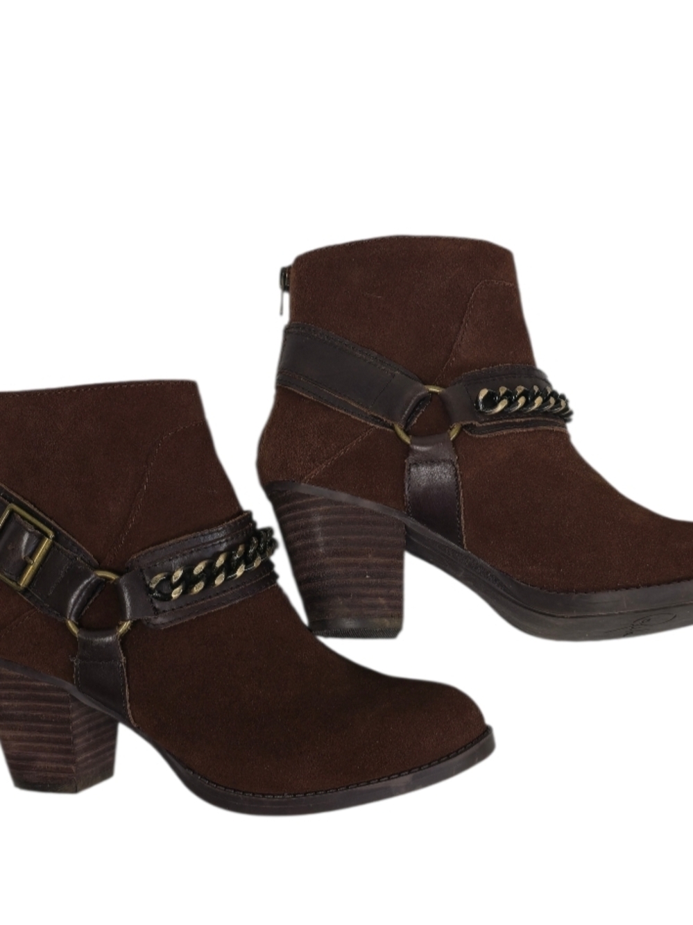 Reba 'Xanti' Distressed Suede Ankle Booties – Brown & Bronze